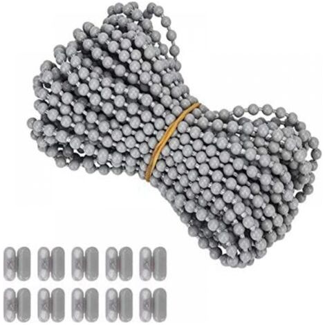 QORVA-Chaîne extensible gris perle de 10 m - Pour stores enrouleurs et stores enrouleurs
