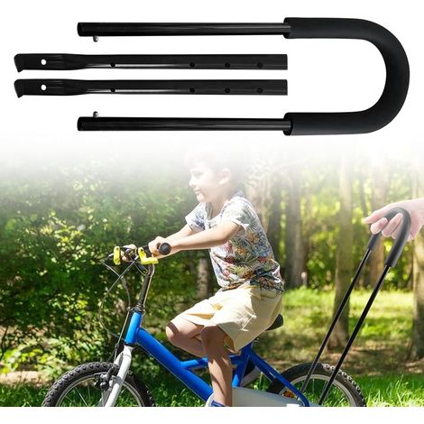 Barre De Poussée D'Équilibre, Barre De Poussée pour Vélo Enfant, Barre De Poussée Réglable, Poignée De Poussée d'apprentissage De Vélo Vélos d'enfants À Freins V-Brake Et Aux Draisiennes (1/5)