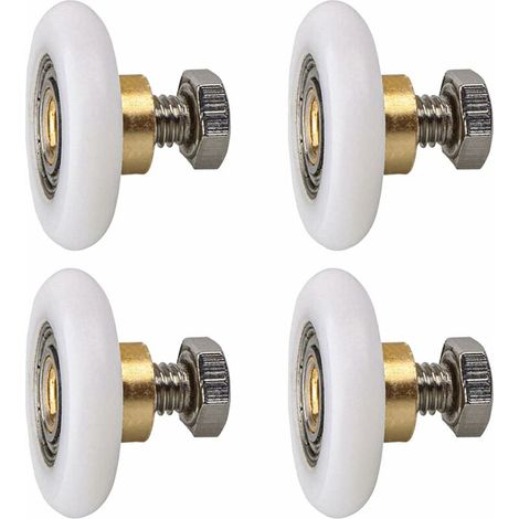 Duschtürrolle 27 mm, Rollenrad für Duschtür-Gleitrollen, Türersatzrad für Rolle, 4 Stück (27 MM) READCLY
