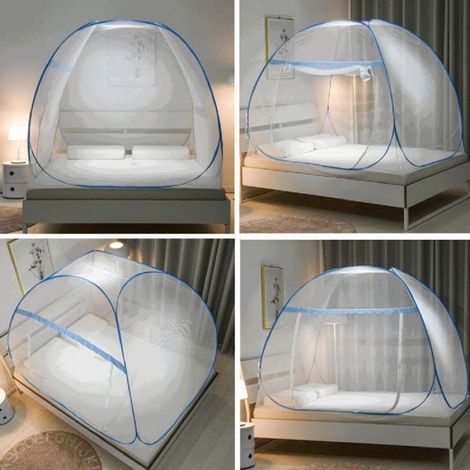 Moskitonetz fürs Bett – Faltbar – 120 x 190 cm – Einfache Montage – Insektenschutz (1/5)