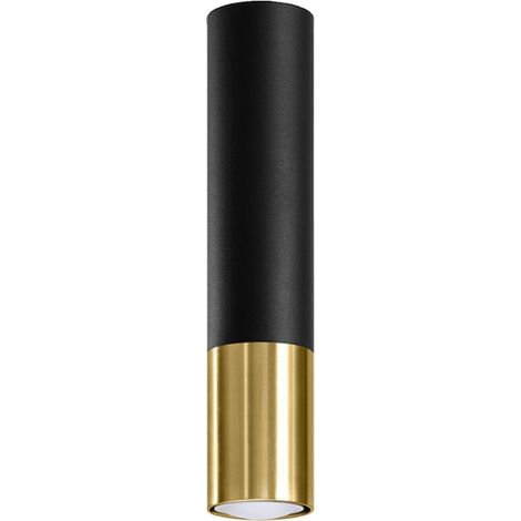 Lámparas de techo Loopez oro negro acero 1xGU10  6cm Sollux (1/2)