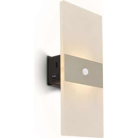 LED Wandleuchte Wandlampe ohne Stromanschluss Bewegungsmelder Akku ohne Bohren