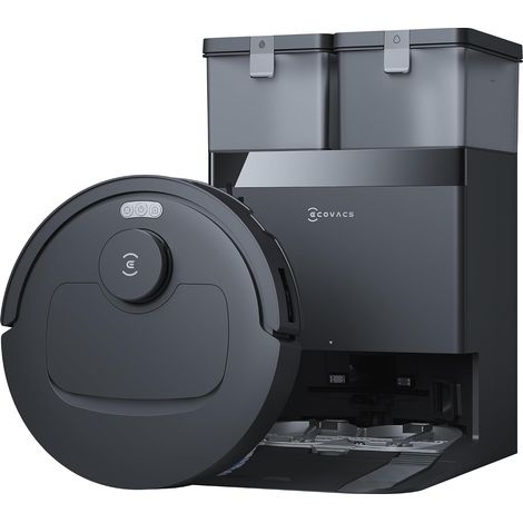 ECOVACS DEEBOT T30e Omni Robot Aspirateur Laveur 25000Pa ZeroTangle 3.0  Brosse latérale extensible, TruEdge 2.0, OZMO Turbo 2.0, vidage auto/séchage 45°C, TrueMapping, levage tapis, Noir (1/5)