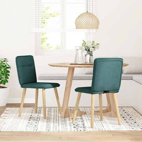 Maison Exclusive - Chaises à manger lot de 2 vert foncé tissu (1/5)