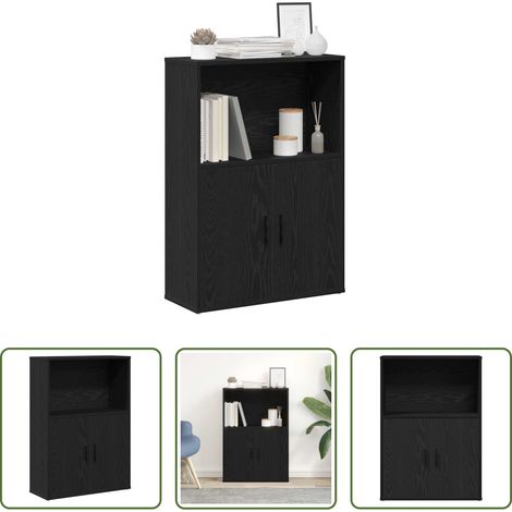 Bücherregal Holz - Bücherregal Schwarz Eichen-Optik 60x24x85 cm Holzwerkstoff (1/5)