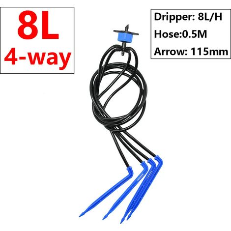 (I) Goutteur de micro-irrigation 2L 4L 8L, connecteur de goutteur à flèche 1/2/4 voies, répartiteur d'eau croisé, système d'irrigation goutte à goutte à flèche (1/5)