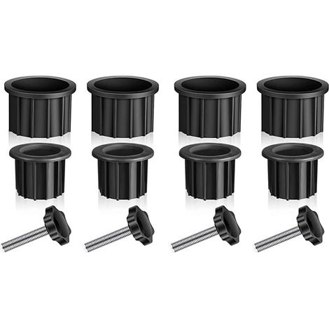 Lot de 12 bases de parasol de jardin de rechange avec anneaux double taille 38 mm 48 mm et vis de montage M8 pour pied de parasol de terrasse Noir (1/5)