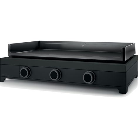 Forge Adour – Plancha à gaz 3 brûleurs 80,5 x 57,3 cm – Surface de cuisson 74,4 x 42 cm – Puissance 6 kW – Acier noir