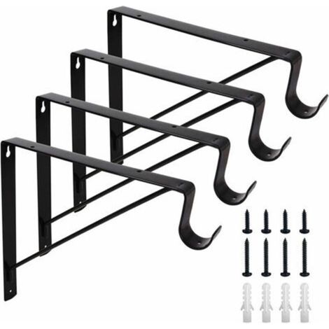 Supports D'étagères - Acier Au Carbone - 275 X 275 X 25 Mm - Pour Installation Murale - Lot De 4 (1/5)