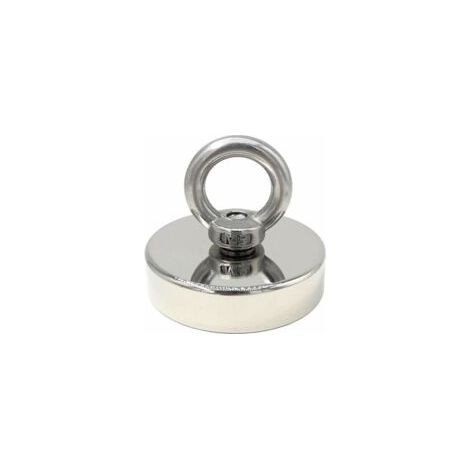 CHOYCLIT Aimant de levage,aimant néodyme 140 kg force diamètre 60 mm, aimants avec anneaux de levage puissant pour l'industrie et la science, pêche magnétique