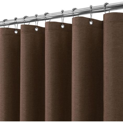 Duschvorhang Vorhangringe Metall Leinen Braun H198 x B182 cm 1er Pack (1/5)