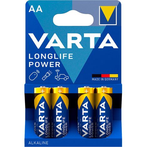 Pila Varta alkalina longlife aa - lr06 2 tiras 10 blísters 4 unid ø14.5x50.5mm precio por blíster (1/4)