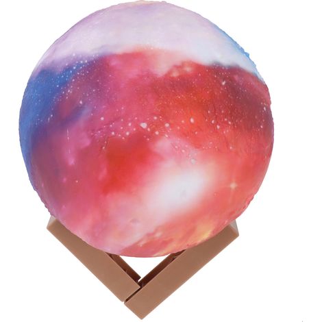 Une lampe lune LED innovante et colorée avec socle, idéale pour une chambre, un bureau ou une résidence étudiante. (1/5)