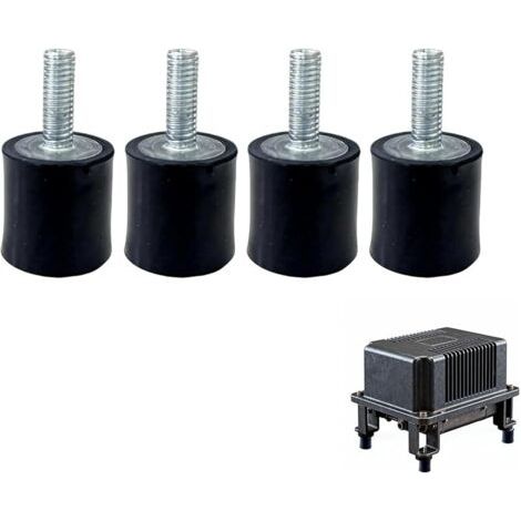 Pair 4 Pièces de Supports en Caoutchouc M6 Silent Bloc Amortisseurs de Chocs 20 mm x 20 mm, Isolateurs de Vibrations Universels pour Équipements de Fitness, Climatisation, Moteurs et Plus (VD M6 20X20 (1/5)