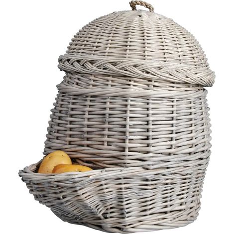 Panier à Pommes de Terre Gris - Bois - 34,7 x 48,9 x H 43 cm - Livraison gratuite (1/5)