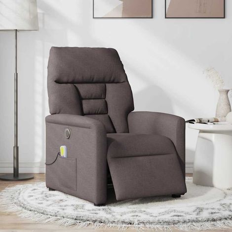 Maison Exclusive - Massagesessel Elektrisch Dunkelbraun Stoff