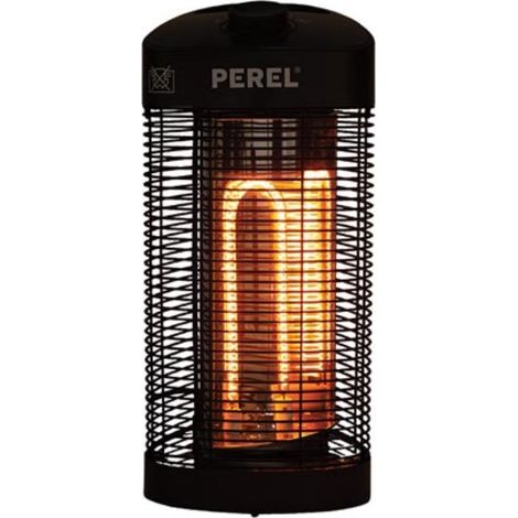 Perel – Chauffage de terrasse colonne 1200 W – Résistant à l'eau IPX4 – Fonction oscillation 120° – Pour usage intérieur et extérieur