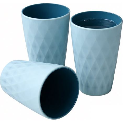 Set di 3 semplici bicchieri d'acqua in plastica in stile scandinavo per uso domestico, porta spazzolino portatile, bicchiere per collutorio per studenti (1/5)