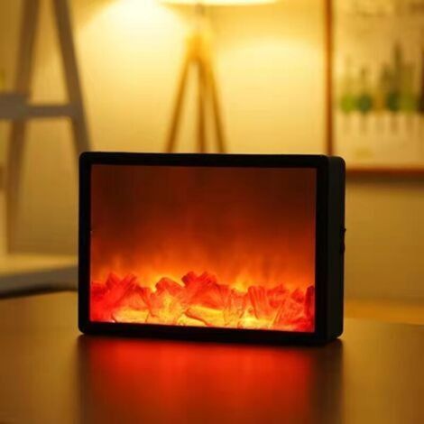 Lanterne portative-Lampe de cheminée simulée LED sans flamme - Lanterne de cheminée - Lanterne de table décorative pour cheminée (1/4)