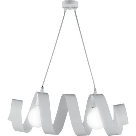 Sospensione Moderna Helix 2 Luci In Ferro Laccato Bianco (1/3)
