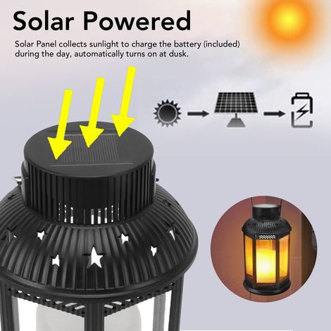 Farol solar LED para jardín con diseño de estrella, alimentado por energía solar, para decoración exterior. (1/5)