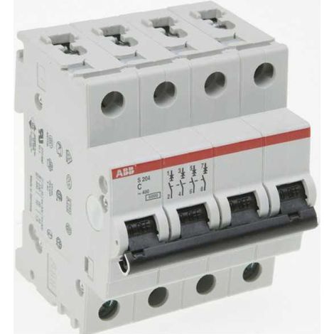 Disjoncteur Modulaire ABB S204-C16 4P 16A Courbe C 6kA - ABB2CDS254001R0164