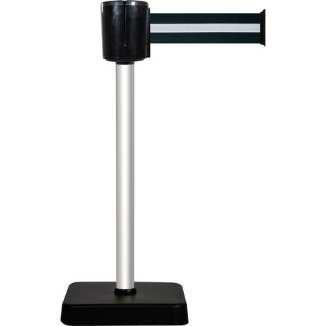 Poteau à sangle alu - noir argent 10m x 100mm sur socle mobile - 2800983 (1/4)