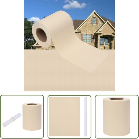 The Living Store Garten-Sichtschutz PVC 35x0,19 m Creme - Zaunfoliene - Sichtschutz - Gartenzubehör - PVC-Folie - Wetterfest (1/5)