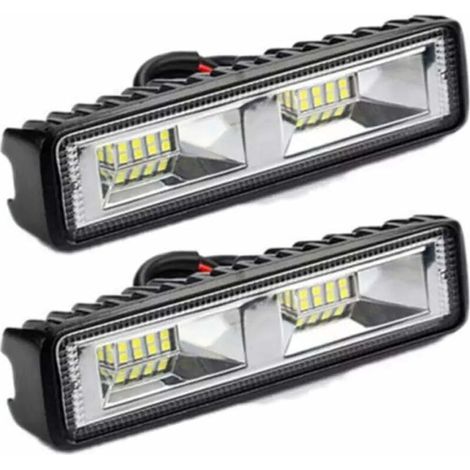 2 x phare de travail LED 12V 24V Feu de Travail 16 LED 48W, Lumières de travail hors route profondeur étanche IP67 pour tracteur de moto voiture camions ATV SUV (48W) (1/5)