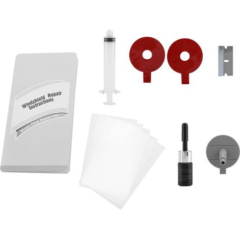 Kit réparation pare-brise – outils réparation vitre voiture / moto – entretien auto (1/5)