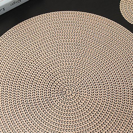 Kreative Tischsets in Form von Weizenähren, schlichte runde Untersetzer für Hotels und Restaurants, hitzebeständig und isolierend, umweltfreundliche PVC-Tischsets, 6er-Set, goldenes Weizen-Design (1/5)