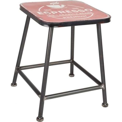Taburete de metal 38x38x45 rojo