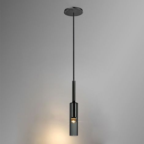 Suspension Luminaire Cristal Forme Bouteille d'Alcool, Design Moderne Minimaliste en Verre, Lampe Décorative pour Bar, Restaurant ou Tête de Lit, Modèle Simple 70x420 mm (1/3)