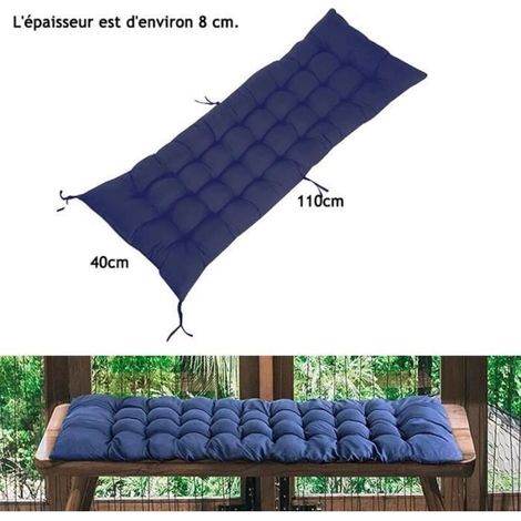 Coussin de fauteuil basculant pour terrasse de jardin, 110 x 40 cm, grand coussin pais pour fauteuil inclinable, gris (1/5)