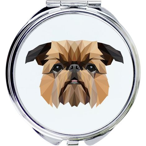Griffon bruxellois - Miroir avec photo et inscription géométrique par Art-Dog (1/3)