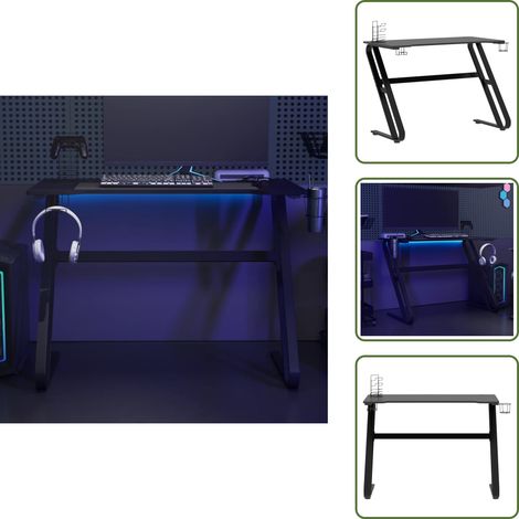 Gaming-Schreibtisch mit ZZ-Gestell Schwarz und Rot 110x60x75 cm - Gaming-Schreibtisch - Gamer Schreibtisch - Bürostuhl - Etagenregal - Arbeitsplatz (1/5)
