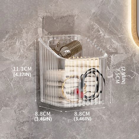 (1 pièce) Étagère de rangement de salle de bain en plastique transparent pour articles de toilette, accessoires pour cheveux, bijoux et maquillage. Support de rangement pour accessoires de maquillage (1/5)