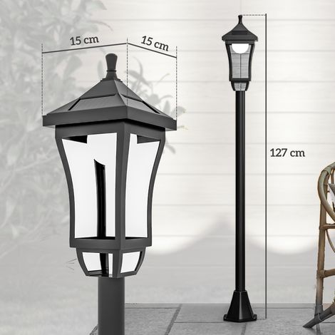 Solar Gartenlaterne 127 cm Gartenlampe mit Kaltweiß LED Licht, Lichtsensor IP44 Wasserdicht (1/5)