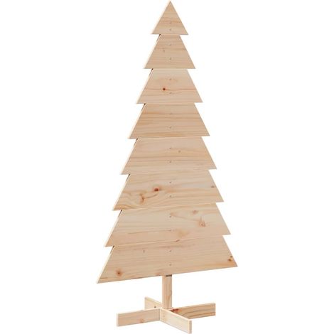 Arbre de Noël Sapin de Noël en bois pour décoration 150 cm bois massif de pin (1/5)