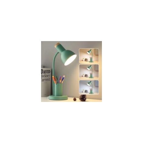 Lampada da scrivania a LED per ufficio domestico, lampada da tavolo con portapenne, luce da lettura con 3 modalità di colore, lampada da scrivania con braccio flessibile, lampada da studio in metallo,