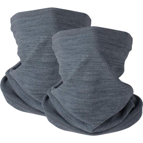 2er Set Schlauchschal Damen Herren, Winter Halswärmer Fleece, Winddicht, Grau (1/5)