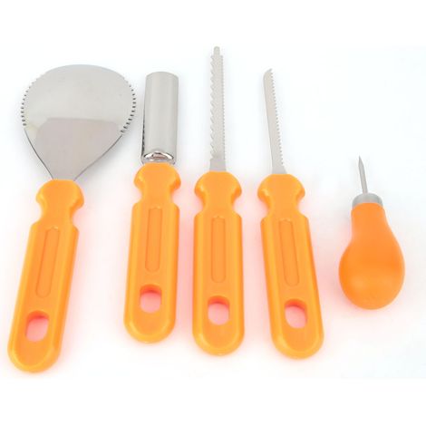 Kit 5/13 pièces Outils de sculpture Citrouille Halloween pour Enfants DIY Découpe Décoration Lampe Citrouille Artisanat Créatif (1/5)