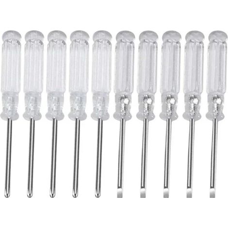 Juego de 10 destornilladores pequeños de 9,5 cm (3,74 pulgadas), que incluye un destornillador de punta plana y un destornillador Phillips, guía multifunción para reparación de juguetes (juego de 10 p (1/4)