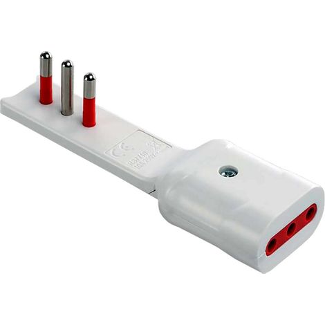 1PZ ROSI ADATTATORE 90 ULTRAPIATTO 10A 2 POLI + TERRA /PRESA 10A 2 POLI + TERRA