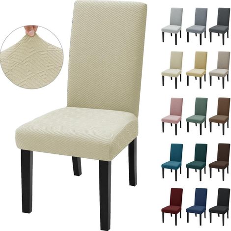 Stuhlhussen 4er Set, elastisch, universell, hellbeige (1/5)
