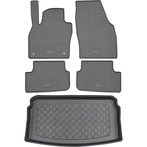 Set di tappetini in gomma per auto e tappetino per bagagliaio per Volkswagen Polo VI 2G AW Hatchback (5 porte) da ottobre 2017 (1/5)