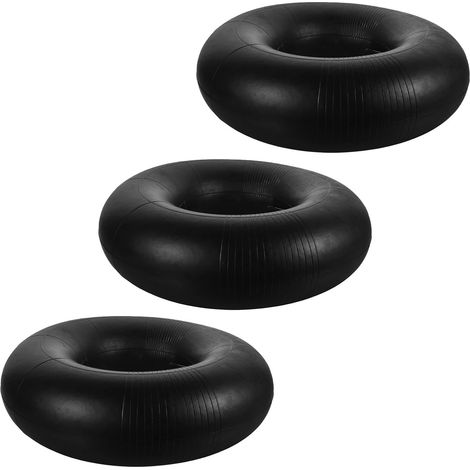 Pneu Tondeuse 15x600-6 Noir Caoutchouc Anti-crevaison pour Chariot de Jardin et Brouette, Lot de 3 Chambres à Air Robustes Valve Droite (1/5)