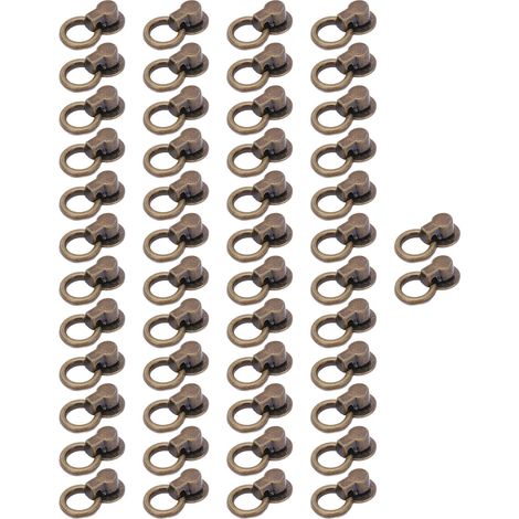 50 Rivets à Tirer en Cuivre Pur 0.51x0.47in, Tête Ronde Brillante, Solides et Durables, Lot de 50 pour Boîtiers, Sacs et Bricolage, Teinte Bronze (1/5)
