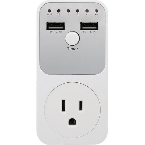 Multifunctional voltage protector, smart countdown timer socket with 2 USB ports, time controller switch for household appliances (1/5)