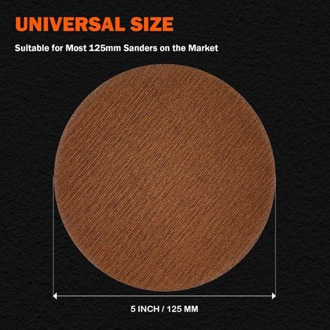 Disque Abrasif 125mm Papier à Poncer Grain 120-50 Pièces Disque de Poncage Durable Idéal pour Ponceuses Cloisons Sèches (1/5)